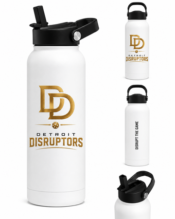 White Insulated Detroit Disruptors Water Bottle